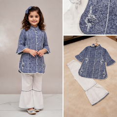 Embroidered Printed Cotton Kids Outfit