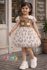 Mini World Cute Girls Cotton Lawn Chicken Courty Dress