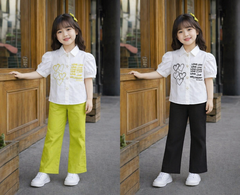 Pear Kids Cotton Pant Shirt Set for Girls