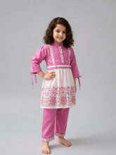 Kids Embroidered Lawn Suit – 2 Colors (Green & Pink)
