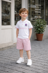 MiniWorld Kids Polo Set – Cute Teddy Summer Outfit (2 Colors)
