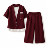 Boys 3 Piece Casual Co-Ord Set (4–7 Years) | T-Shirt, Cardigan & Wide Leg Pants