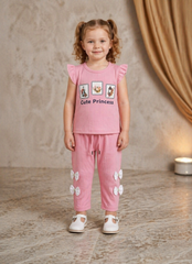 Girls 2 Pcs Cute Princess Outfit – China Yarn Cotrai Fabric