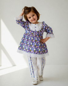 Girls 2 Pcs Poplin Outfit – Embroidery Button Work