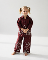 Girls Mustard Embroidered Co-Ord Set – Soft Poplin Fabric