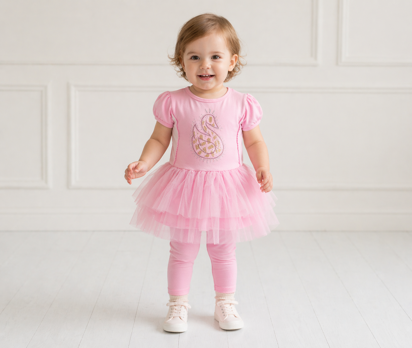 Barbie Fine Jersey Baby Girl Dress – Soft Pink Tutu Style