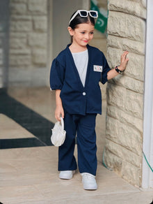 Kids 3 Piece Casual Co-Ord Set (6–8 Years) | T-Shirt, Cardigan & Wide Leg Pants
