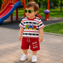 Baby Boys Journey Begins Bear Summer Co-Ord Set | 2 Piece Cotton Outfit